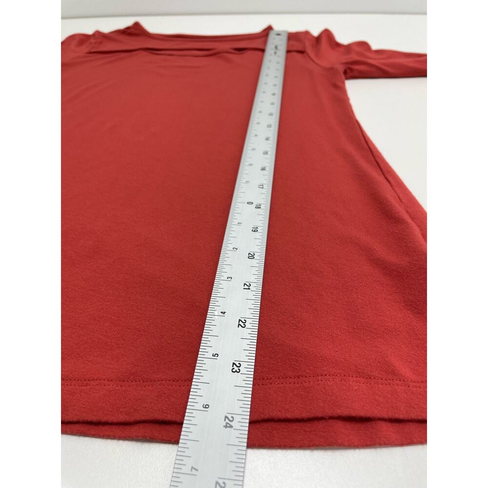 Soft Surroundings Long Sleeve T-Shirt Cut-Away Jersey Knit Rust Red Womens‎ XS - Picture 7 of 9
